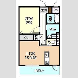 1LDK 間取り図