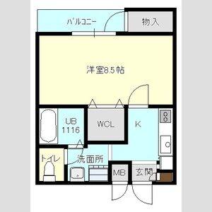 1K 間取り図