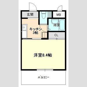 1K 間取り図