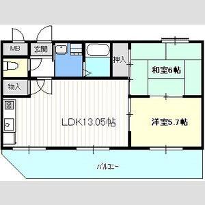 2LDK 間取り図
