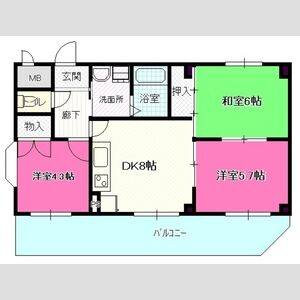 3DK 間取り図