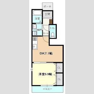 1DK 間取り図