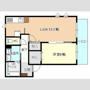 1LDK 間取り図