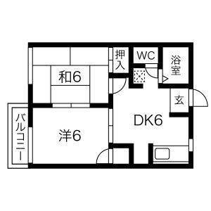 2DK 間取り図