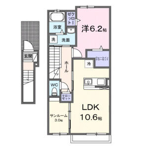 1LDK 間取り図