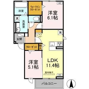 2LDK 間取り図