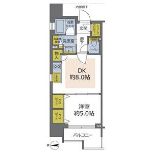 1DK 間取り図
