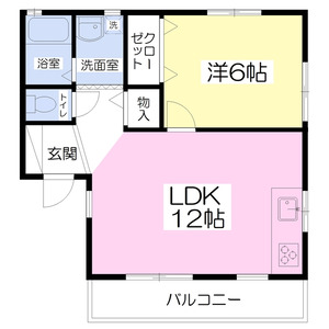 1LDK 間取り図