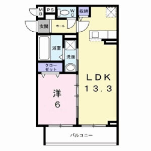 1LDK 間取り図