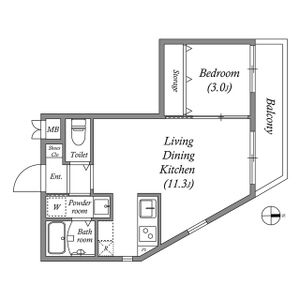 1LDK 間取り図