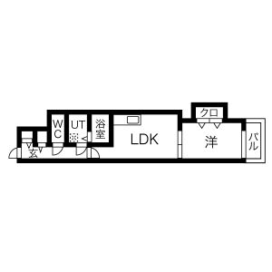 1LDK 間取り図