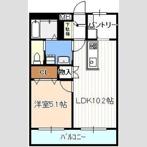 1LDK 間取り図