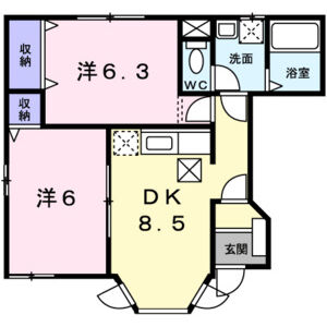 2DK 間取り図