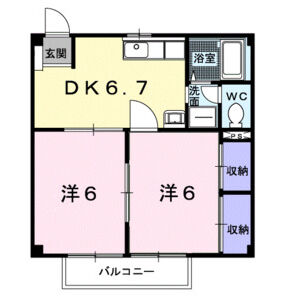 2DK 間取り図