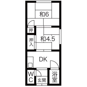 2DK 間取り図