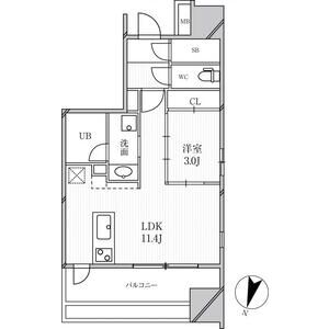 1LDK 間取り図
