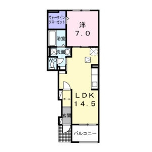 1LDK 間取り図