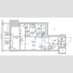 1DK 間取り図