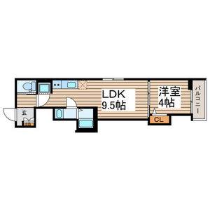 1LDK 間取り図