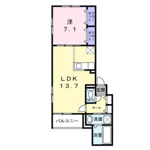 1LDK 間取り図