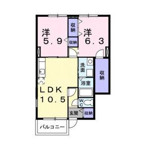 2LDK 間取り図