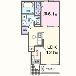 1LDK 間取り図