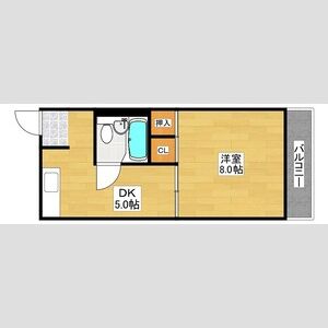 1DK 間取り図