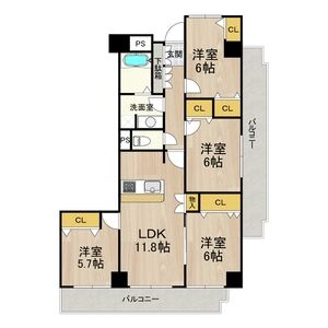 3LDK 間取り図