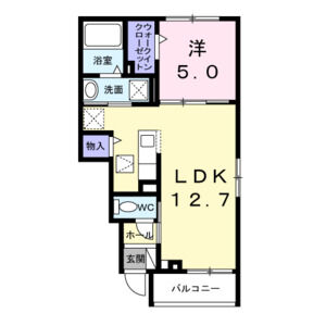 1LDK 間取り図
