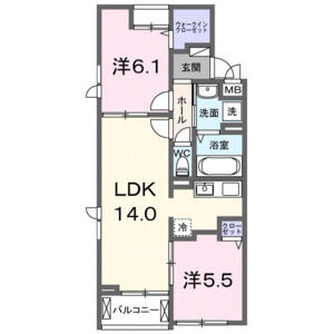 2LDK 間取り図