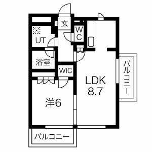 1LDK 間取り図