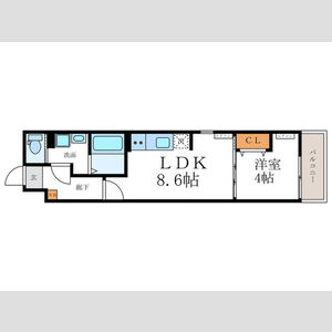 1LDK 間取り図