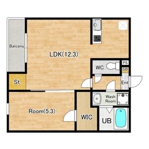 1LDK 間取り図