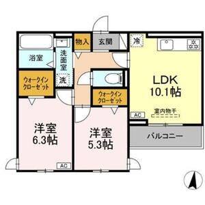 2LDK 間取り図