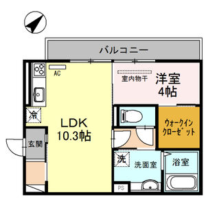 1LDK 間取り図