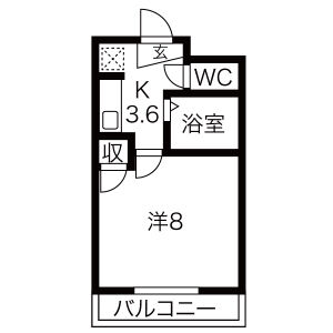 1K 間取り図