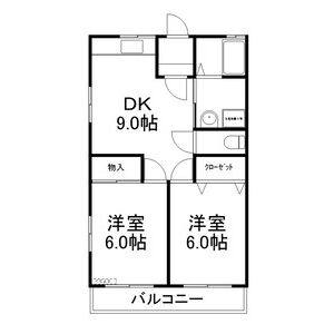 2DK 間取り図
