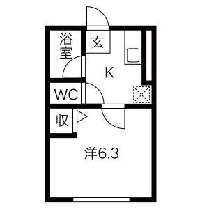 1K 間取り図