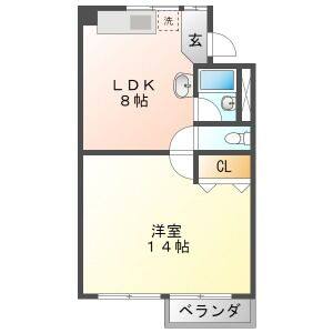 1LDK 間取り図
