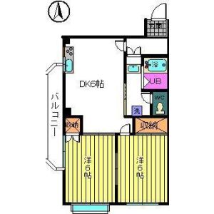 2DK 間取り図