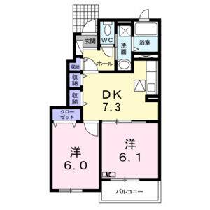 2DK 間取り図
