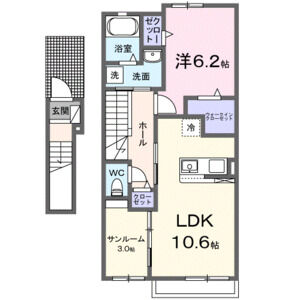 1LDK 間取り図