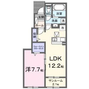 1LDK 間取り図