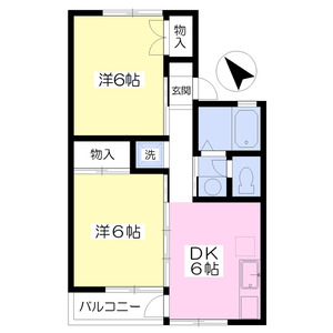 2DK 間取り図