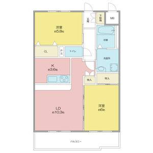 2LDK 間取り図