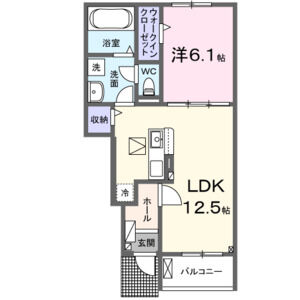 1LDK 間取り図