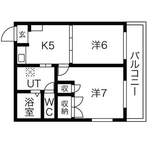 2DK 間取り図