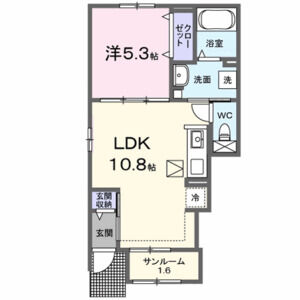 1LDK 間取り図