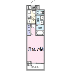 1K 間取り図