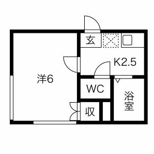 1K 間取り図